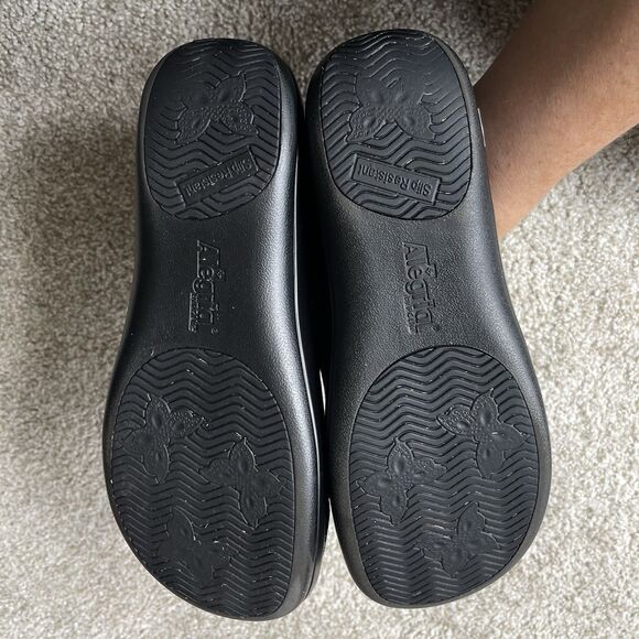 Allegria Keli Pro Crackle Pop Leather Mule Clogs 39/ 9 Blue Silver Comfort Shoes - Picture 10 of 11